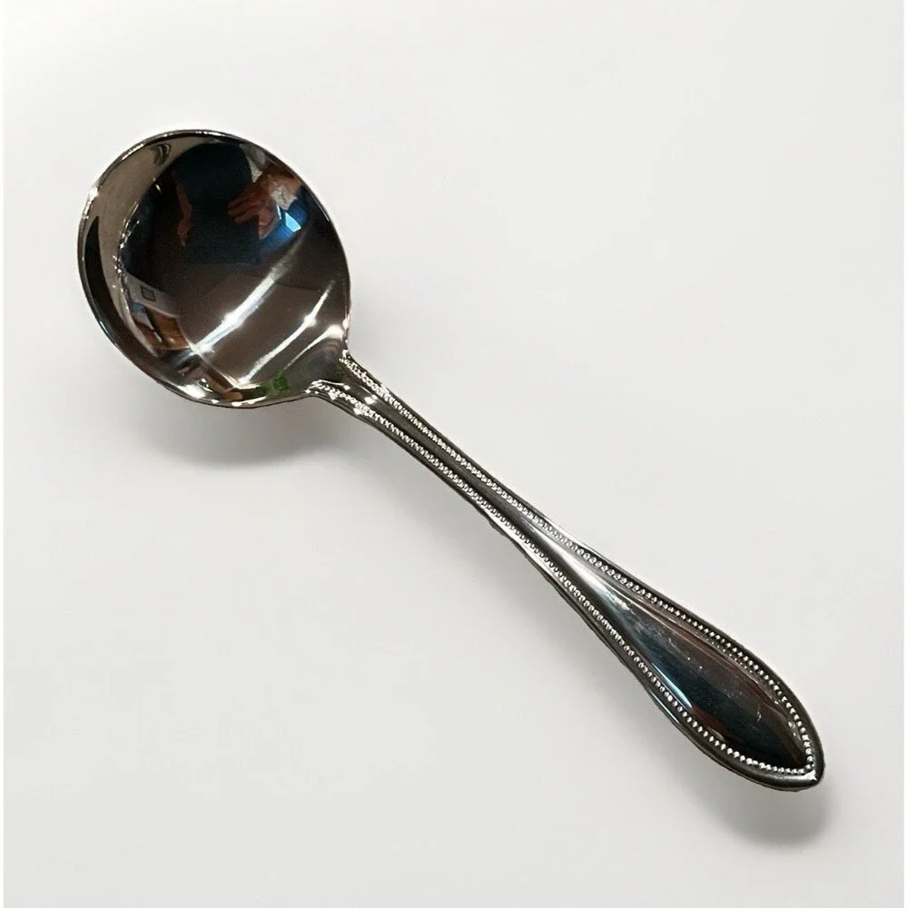 Wallace American Tradition 4Pcs Round Bowl Gumbo Cream Soup Spoon 6” Stainless